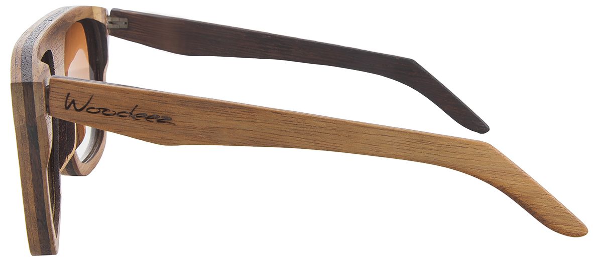 Мужские солцезащитные очки Woodeez Aviator (светло-коричневый) - фото сбоку