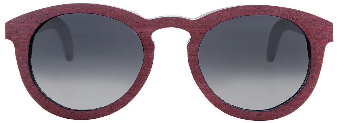 Фото спереди - Оригинальные женские солнцезащитные очки Woodeez Retro (красное дерево)